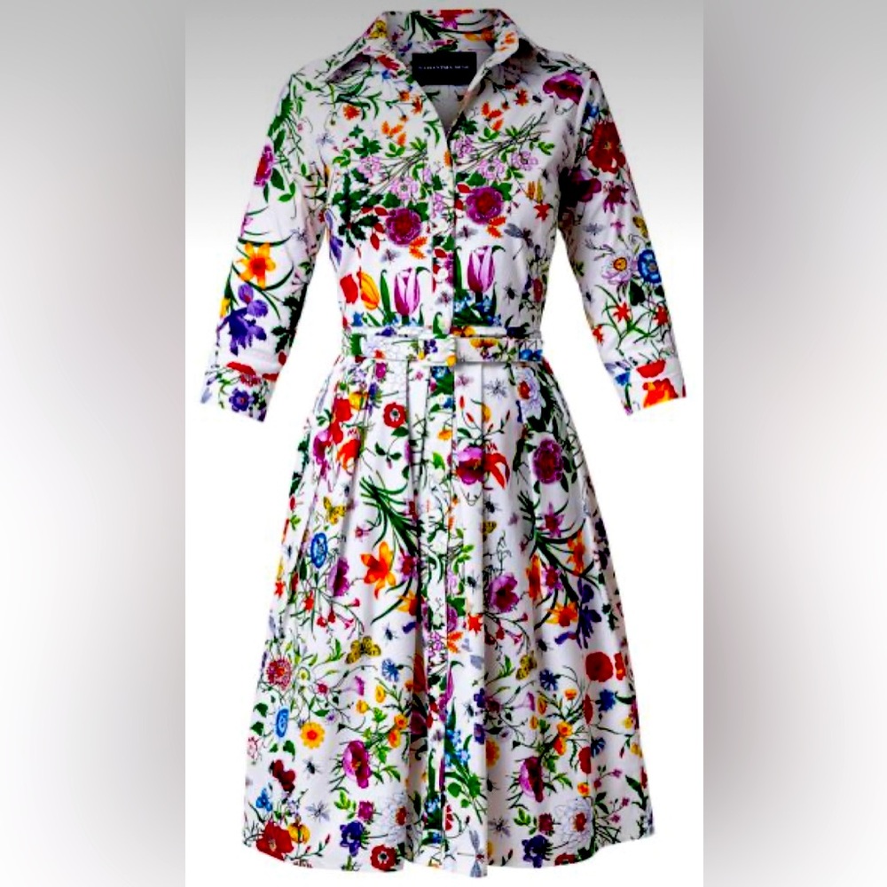 Samantha Sung Floral Print Dress - Multicolor, Size 8